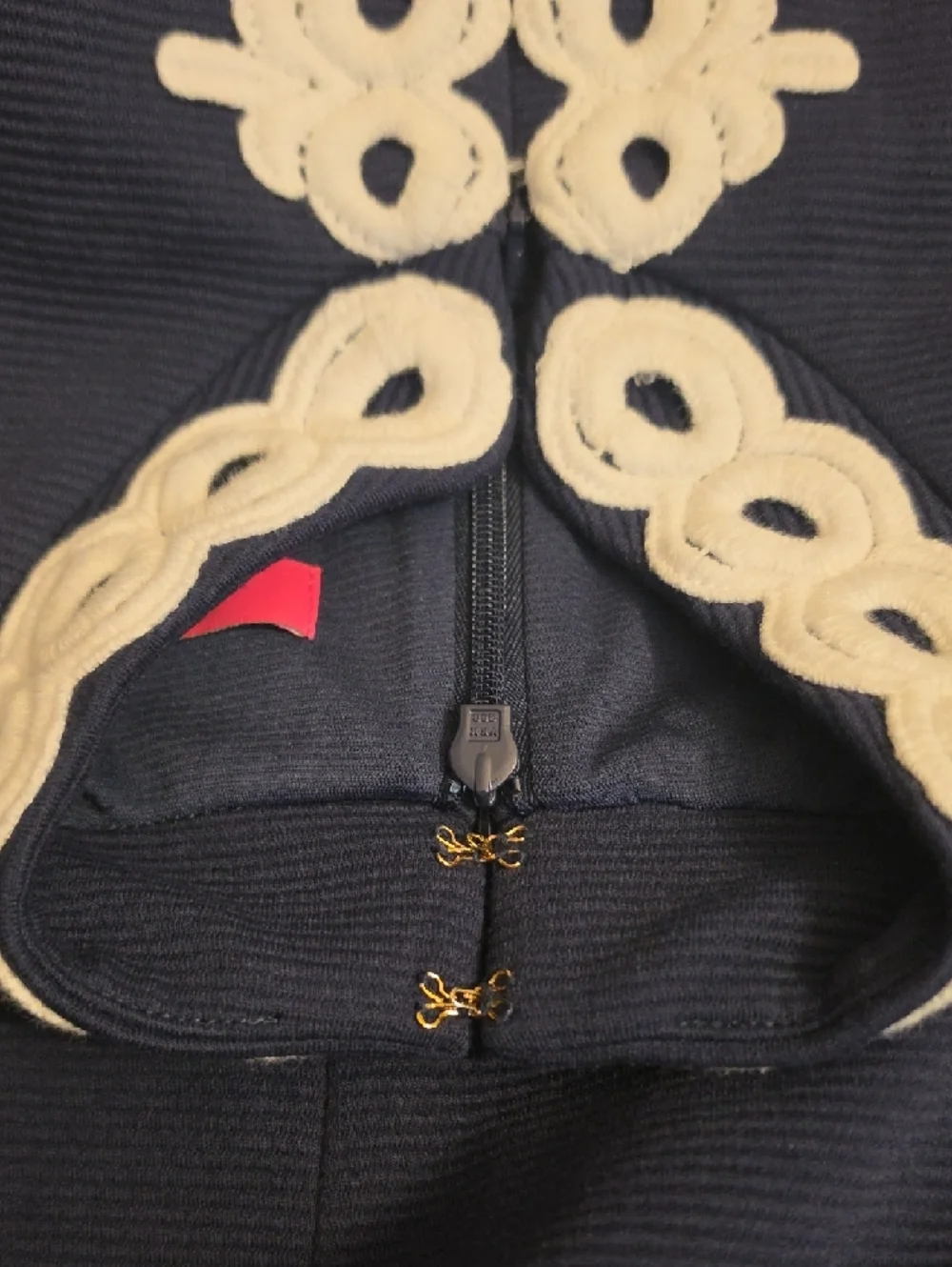 Lilly Pulitzer Callista Dress navy sleeveless dress w/gold lace details, XS, pre - Picture 12 of 16